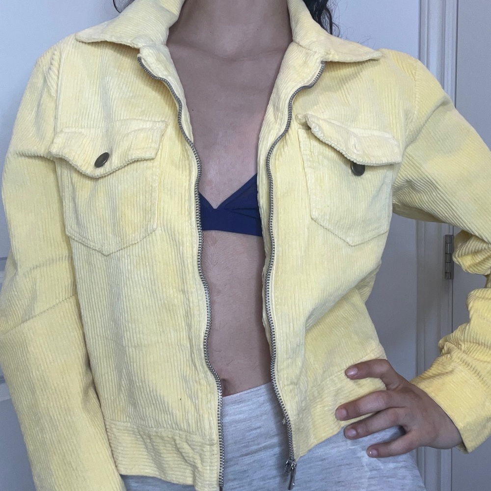 Yellow corduroy Jacket size S-M